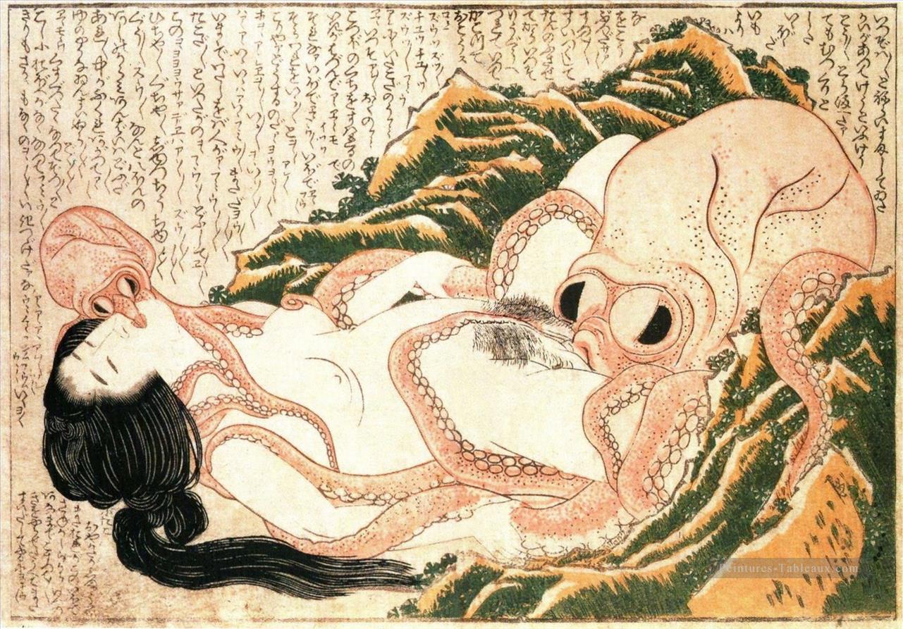 Le rêve du pêcheur femme Katsushika Hokusai ukiyoe Peintures à l'huile
